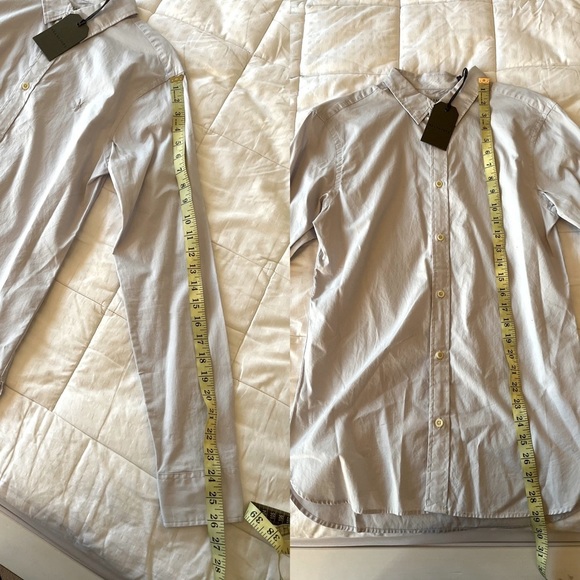 SOLD 🌙 All SAINTS Grey Long Sleeve Button Down Riviera Shirt Size XS - Picture 5 of 6